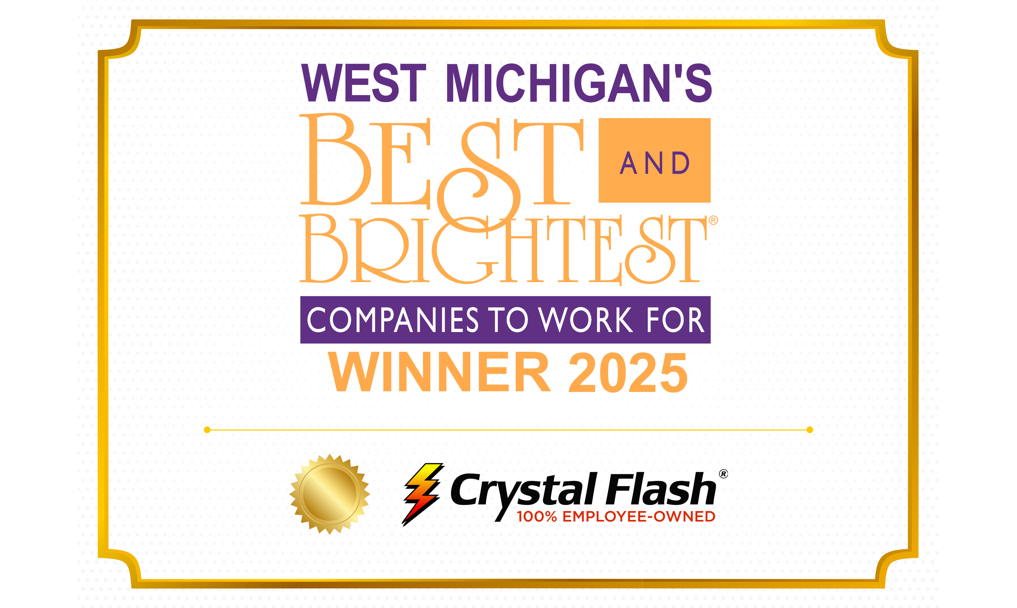 Crystal Flash Best and Brightest Award