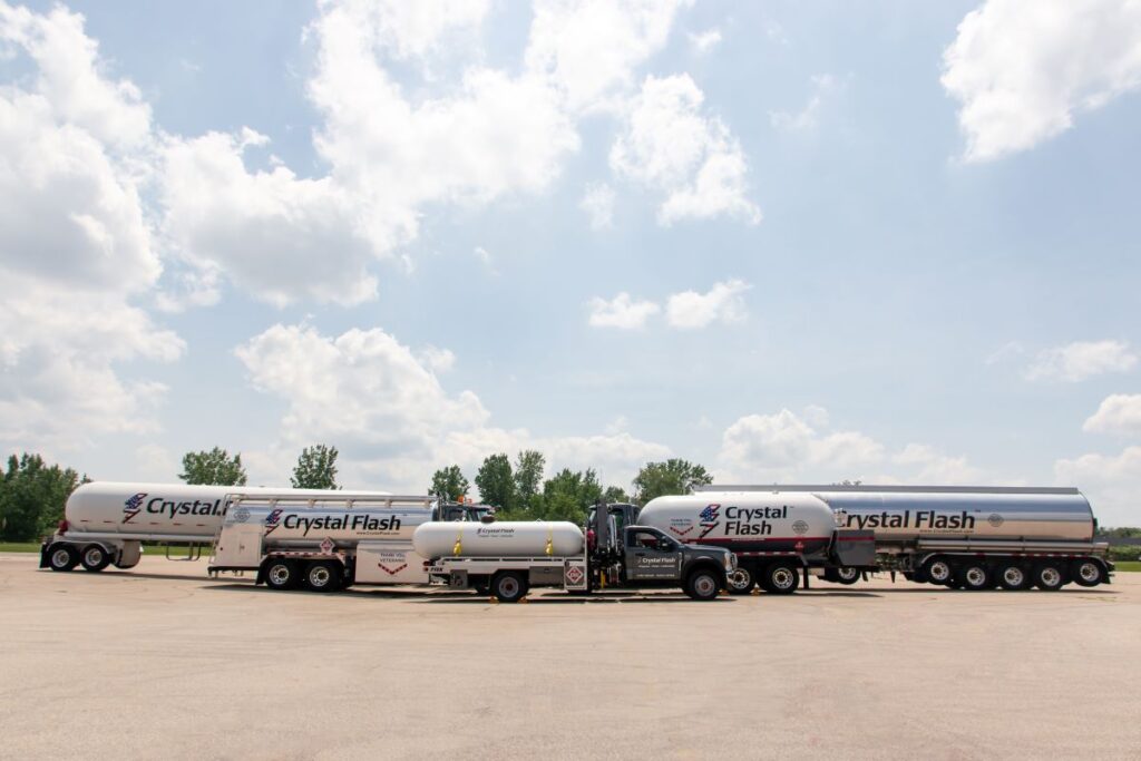 Crystal Flash trucks in parking lot